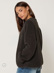 PixieGirl Petite Brown Borg Jacket - Image 3 of 6