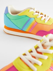 Little Bird by Jools Oliver Multi Pastel Older Colourful Rainbow Retro Runner Trainers - Image 4 of 5