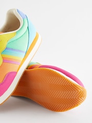 Little Bird by Jools Oliver Multi Pastel Older Colourful Rainbow Retro Runner Trainers - Image 5 of 5