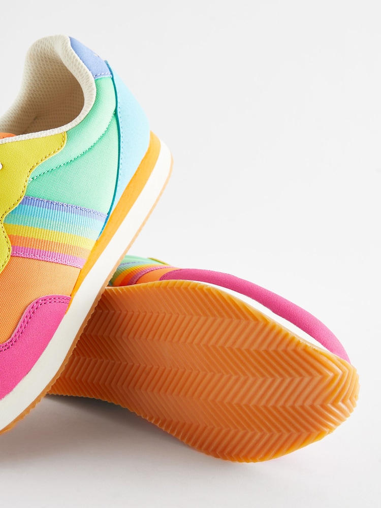 Little Bird by Jools Oliver Multi Pastel Older Colourful Rainbow Retro Runner Trainers - Image 5 of 5