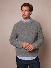 Celtic & Co. Grey Ribbed Fishermans Jumper - Image 1 of 6