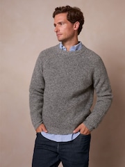 Celtic & Co. Grey Ribbed Fishermans Jumper - Image 2 of 6