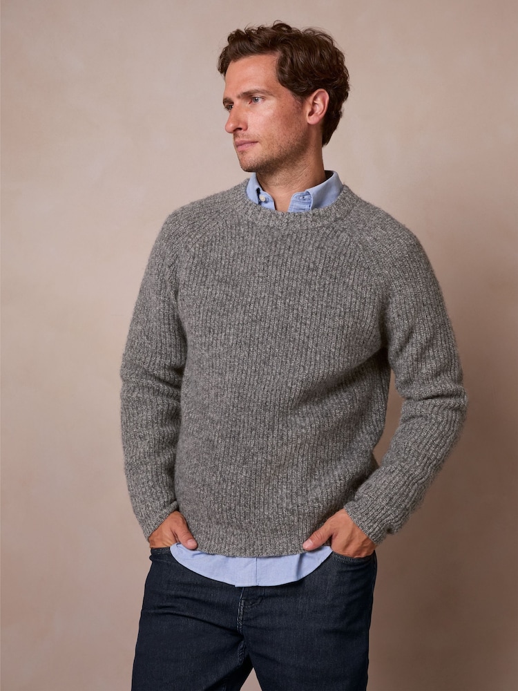 Celtic & Co. Grey Ribbed Fishermans Jumper - Image 2 of 6