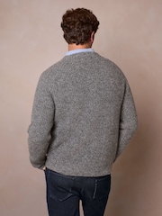 Celtic & Co. Grey Ribbed Fishermans Jumper - Image 3 of 6