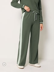 Long Tall Sally Green Colour Block Wide Leg Joggers - Image 2 of 6