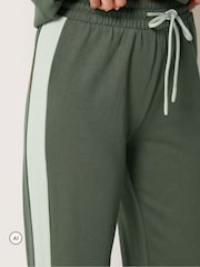 Long Tall Sally Green Colour Block Wide Leg Joggers - Image 4 of 6