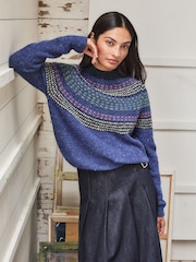Celtic & Co. Blue Float Stitch Yoke Donegal Jumper - Image 1 of 6