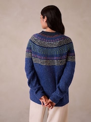 Celtic & Co. Blue Float Stitch Yoke Donegal Jumper - Image 3 of 6