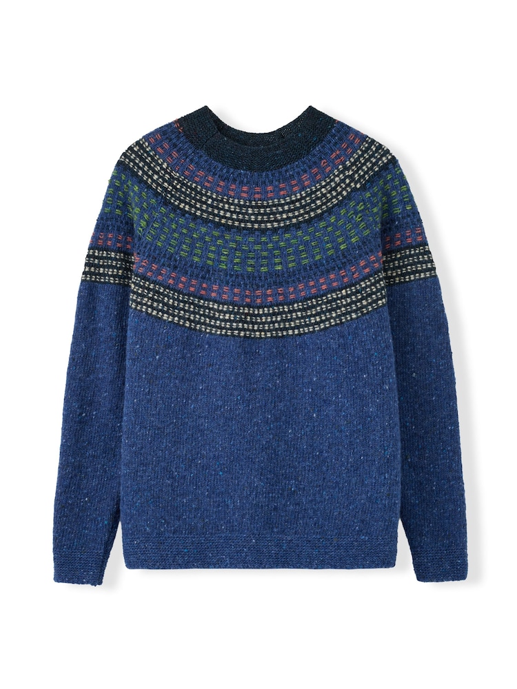 Celtic & Co. Blue Float Stitch Yoke Donegal Jumper - Image 6 of 6 Celtic & Co. Blue Float Stitch Yoke Donegal Jumper - Image 6 of 6