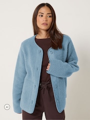 PixieGirl Petite Blue Borg Jacket - Image 1 of 6