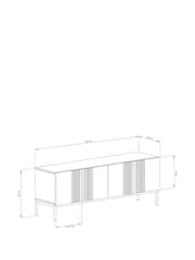 Frank Olsen Grey Iona 4 Door Large TV Unit with Smart Feature - Image 7 of 7