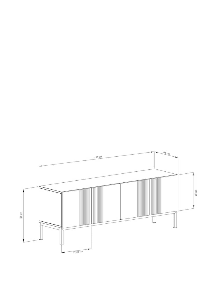 Frank Olsen Grey Iona 4 Door Large TV Unit with Smart Feature - Image 7 of 7