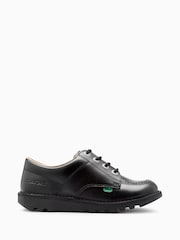 Kickers Black Leather Youth Lo Leather Shoes - Image 1 of 6