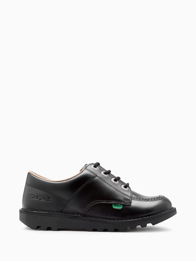 Kickers Black Leather Youth Lo Leather Shoes - Image 1 of 6