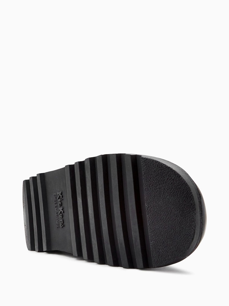 Kickers Black Leather Youth Lo Leather Shoes - Image 6 of 6