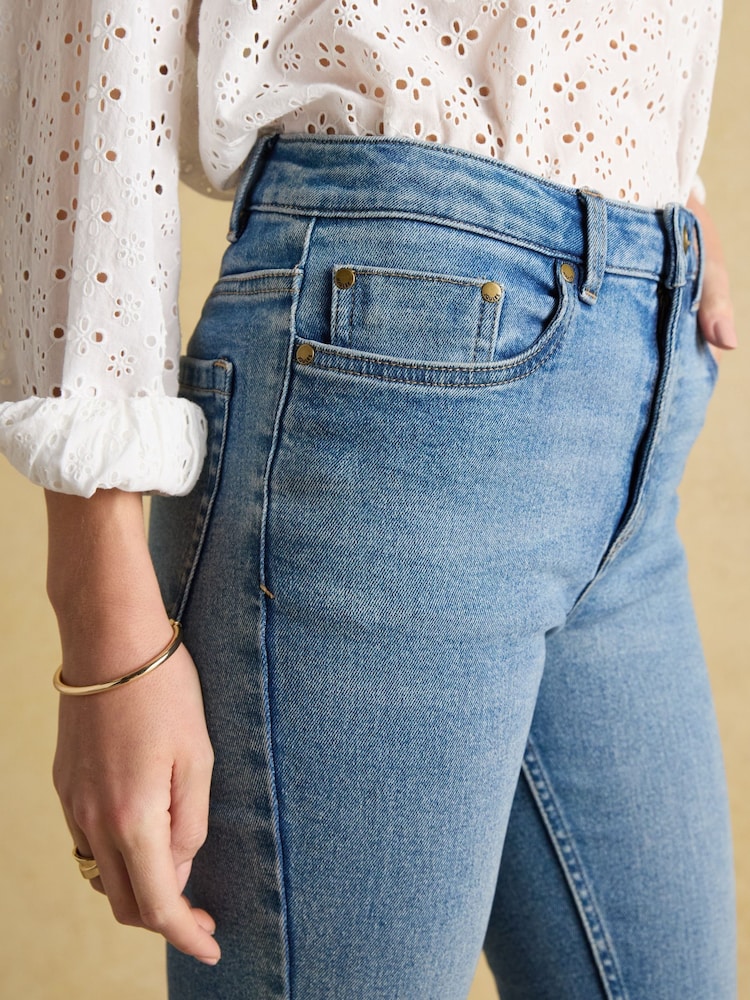 Joules Blue Skinny Fit Mid Rise Jeans - Image 6 of 7