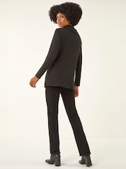 Roman Black High Neck Buttoned Top - Image 3 of 4