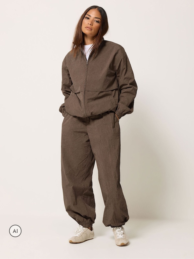 PixieGirl Petite Check Technical Jacket And Trousers Set - Image 1 of 6