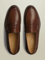 Kayumangging Balat - Mga loafer na gawa sa katad na Charles Tyrwhitt na may penny loafers - Larawan 4 ng 4