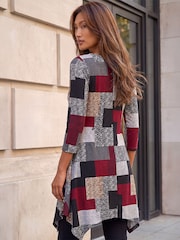Roman Red Patchwork Pocket Detail Stretch Dress - Image 3 of 4