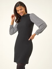 Vestido de punto con contraste geométrico de Roman - Imagen 1 de 4
