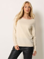 M&Co Natural Boat Neck Long Sleeve Jumper - Image 1 of 6