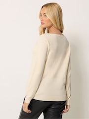 M&Co Natural Boat Neck Long Sleeve Jumper - Image 3 of 6