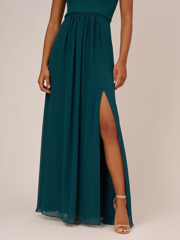 Adrianna Papell One Shoulder Chiffon Gown - Image 3 of 6