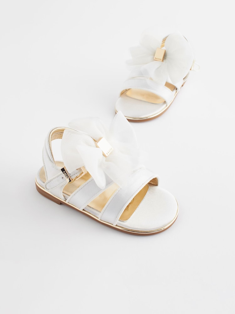 Baker by Ted Baker Girls Satin Sandals with Organza Bow - Image 1 of 6