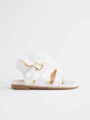 Baker by Ted Baker Girls Satin Sandals with Organza Bow - Image 2 of 6