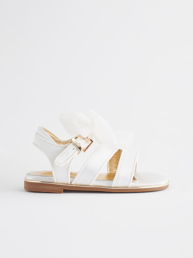 Baker by Ted Baker Girls Satin Sandals with Organza Bow - Image 2 of 6