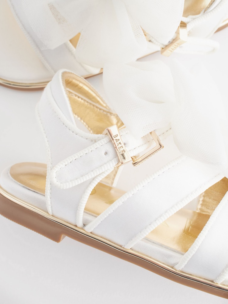 Baker by Ted Baker Girls Satin Sandals with Organza Bow - Image 6 of 6