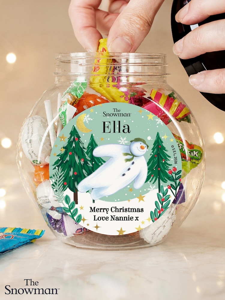 Personalised The Snowman Christmas Wishes Sweet Jar by PMC - Image 2 of 3