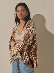 Multi Paisley Print Tie Waist Cover-Up - Image 1 of 4