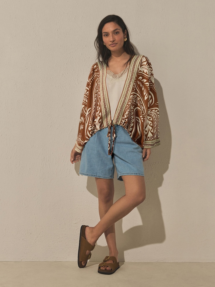 Multi Paisley Print Tie Waist Cover-Up - Image 2 of 4