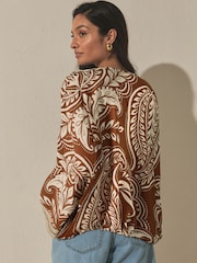 Multi Paisley Print Tie Waist Cover-Up - Image 3 of 4
