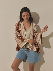 Multi Paisley Print Tie Waist Cover-Up - Image 4 of 4