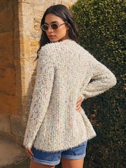 Roman Natural Fluffy Sparkle Cardigan - Image 3 of 4