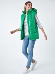 Roman Green Patent Hooded Gilet - Image 1 of 4
