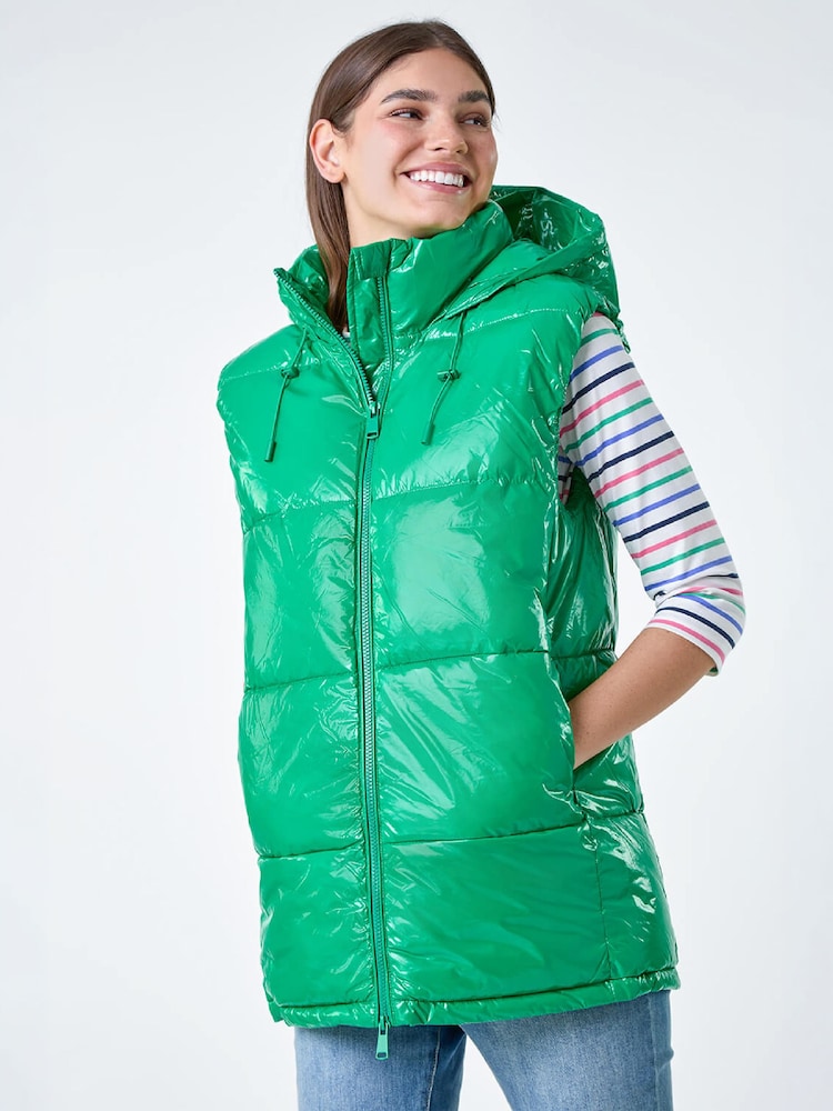 Roman Green Patent Hooded Gilet - Image 2 of 4 Roman Green Patent Hooded Gilet - Image 2 of 4