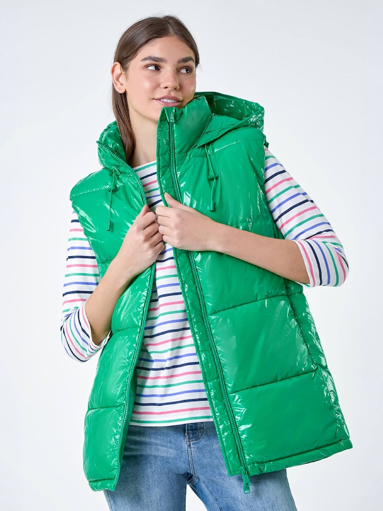 Roman Green Patent Hooded Gilet - Image 4 of 4 Roman Green Patent Hooded Gilet - Image 4 of 4