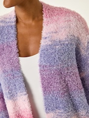 Roman Pink Fluffy Stripe Longline Cardigan - Image 4 of 4