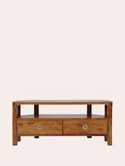 Laura Ashley Honey Gold Balmoral 2 Drawer Corner TV Stand - Image 3 of 6