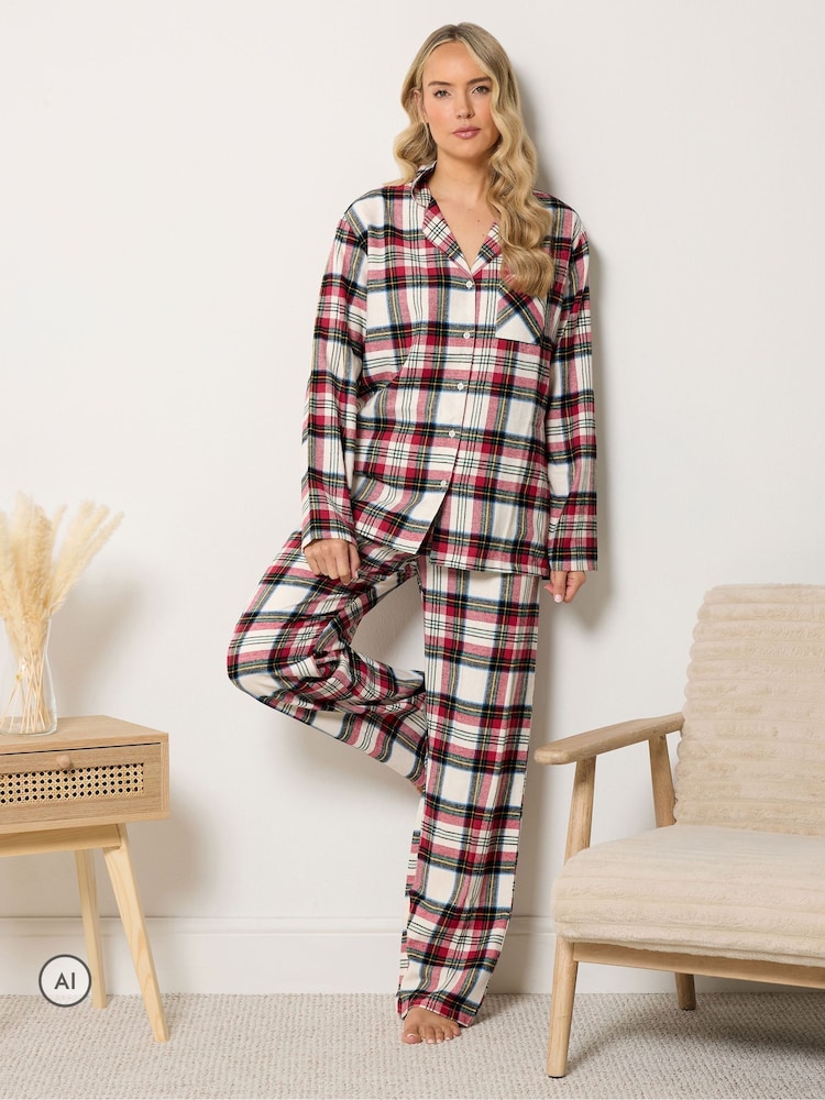Long Tall Sally Red Check Cotton Pyjamas Set - Image 1 of 6