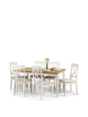Julian Bowen Cream Davenport Dining Table and 6 Chairs Set - Image 1 of 4