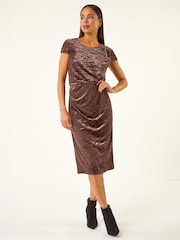 Ρωμαϊκό φόρεμα Petite Velvet Burnout με ελαστικό σχέδιο - Εικόνα 1 από 4
