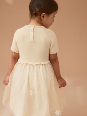 Ecru 2-In-1 Embroidered Mesh Occasion Dress (3mths-7yrs) - Image 3 of 7