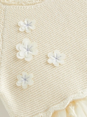 Ecru 2-In-1 Embroidered Mesh Occasion Dress (3mths-7yrs) - Image 7 of 7