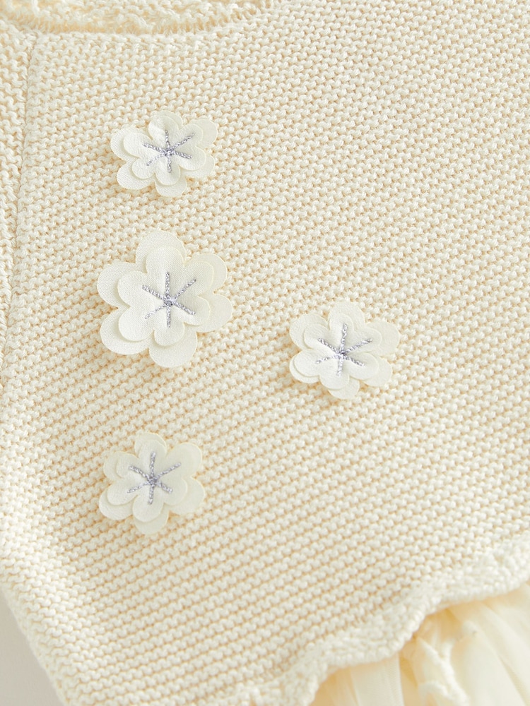Ecru 2-In-1 Embroidered Mesh Occasion Dress (3mths-7yrs) - Image 7 of 7