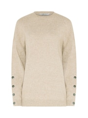 Long Tall Sally Natural Button Sleeve Knitted Jumper - Image 5 of 6
